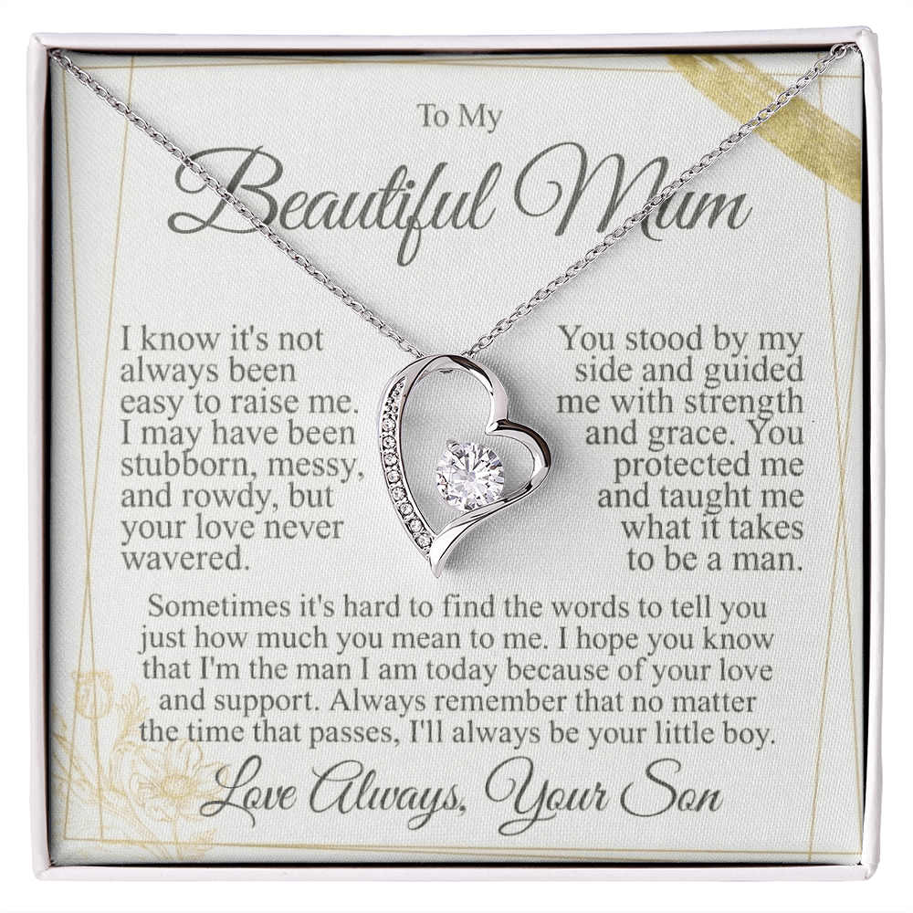 To My Mum - I Love You Heart Necklace
