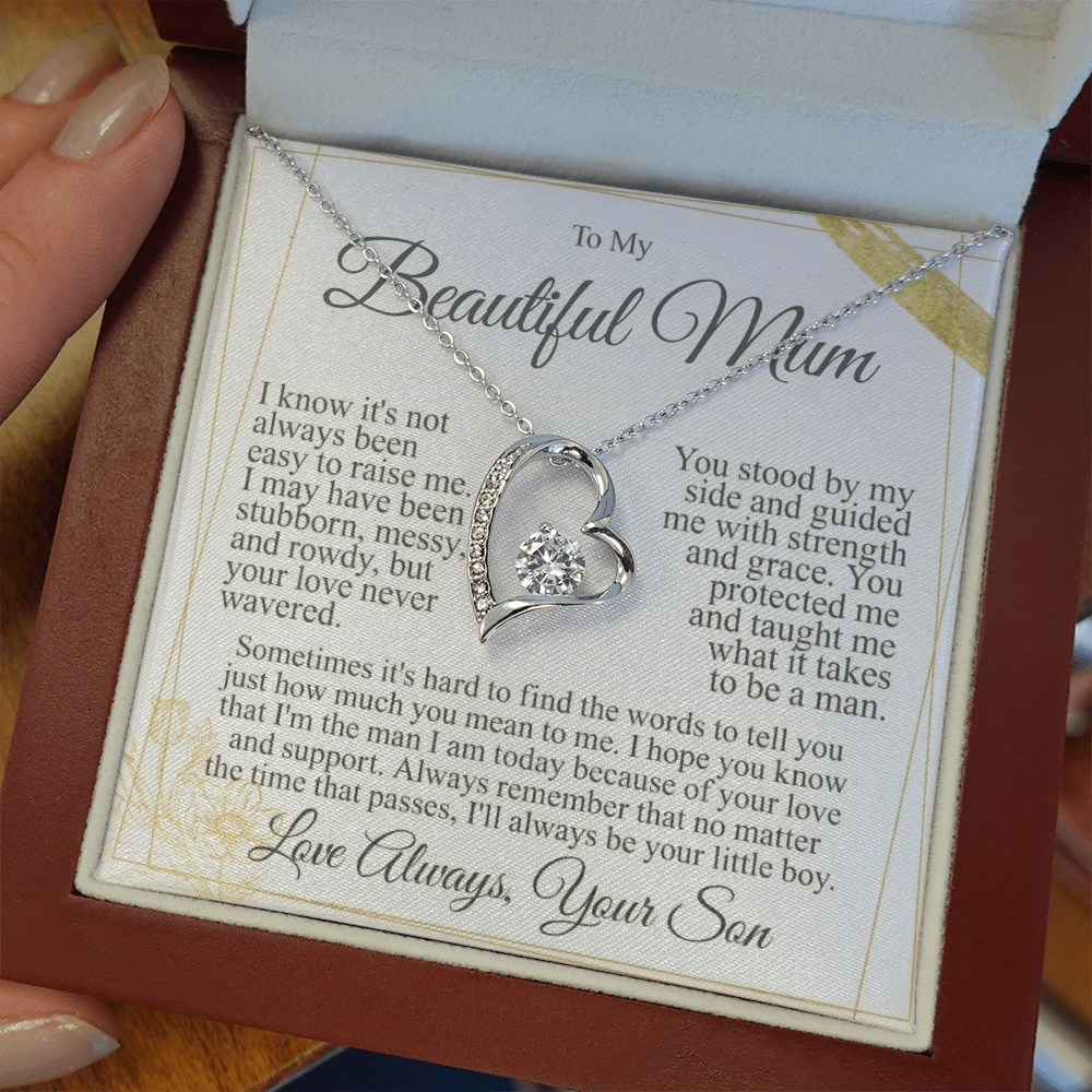 To My Mum - I Love You Heart Necklace